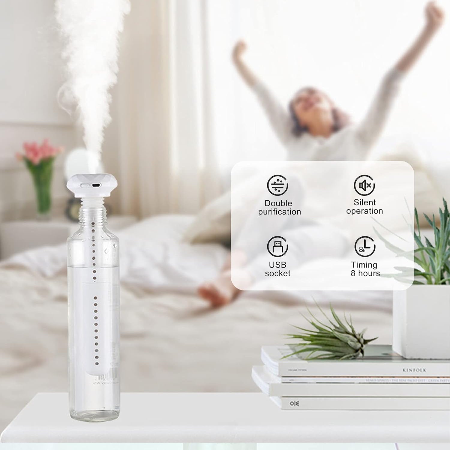 0320 Mini Portable Humidifier for Car, Personal USB Powered Bedroom Quiet Humidified Ultrasonic Cool Mist Humidifier Plants, Car, Travel, Office, Hotel (1 Pc) 0320 Mini Portable Humidifier for Car, Personal USB Powered Bedroom Quiet Humidified Ultrasonic Cool Mist Humidifier Plants, Car, Travel, Office, Hotel (1 Pc)